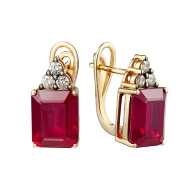 Серьги из золота 585 с рубинами