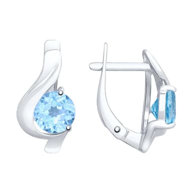 Серьги из серебра 925 с топазами