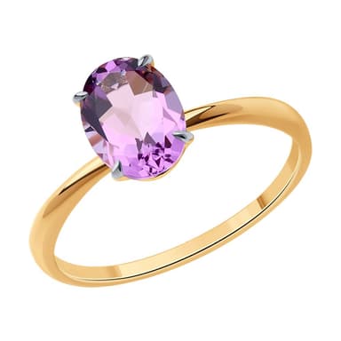 Кольцо из Золота 585 с аметистами