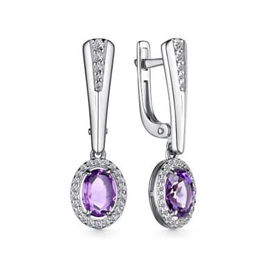 Серьги из серебра 925 с аметистами
