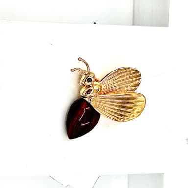 Брошь из серебра 925 с тигровым глазом