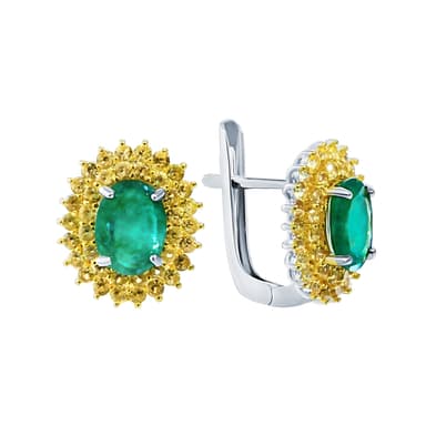 Серьги из серебра 925 с бериллами