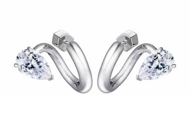 Серьги из латуни с фианит