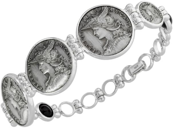 Браслет декоративный из бижутерный сплава с кварцем