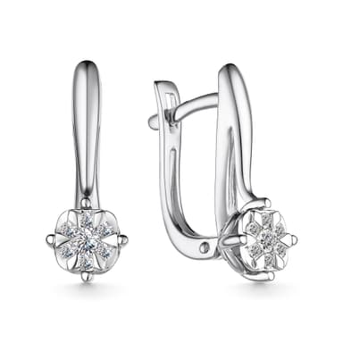 Серьги из золота 585 с бриллиантом