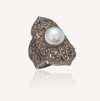 Кольцо из серебра 925 с жемчугом