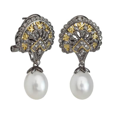 Серьги из серебра 925 с жемчугом