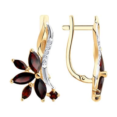 Серьги из золота 585 с гранатами