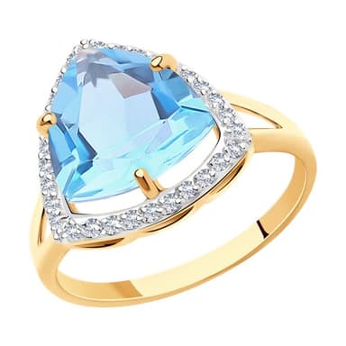 Кольцо из золота 585 с топазом