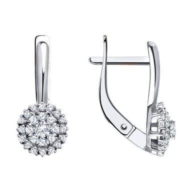 Серьги из золота 585 с фианит