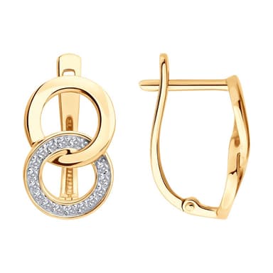 Серьги из золота 585 с фианитами