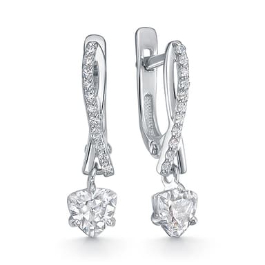 Серьги из серебра 925 с фианитами