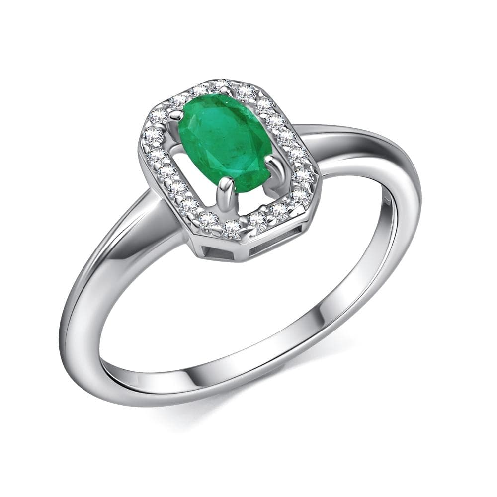 Кольцо из серебра 925 с изумрудами