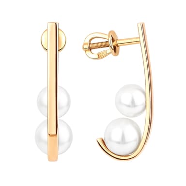 Серьги из золота 585 с жемчугом