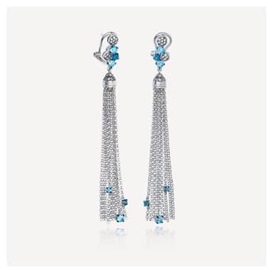 Серьги из серебра 925 с топазом