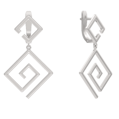 Серьги из серебра без вставки