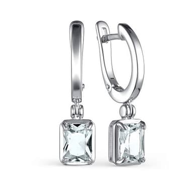 Серьги из серебра 925 с горным хрусталем