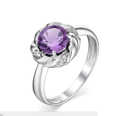 Кольцо из серебра 925 с аметистами