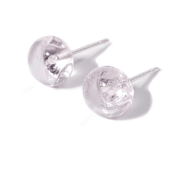 Серьги из латуни с ювелирным стеклом