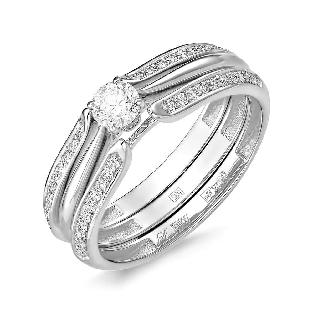 Кольцо из золота 585 с бриллиантами