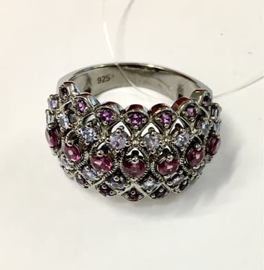 Кольцо из серебра 925 с родолитом