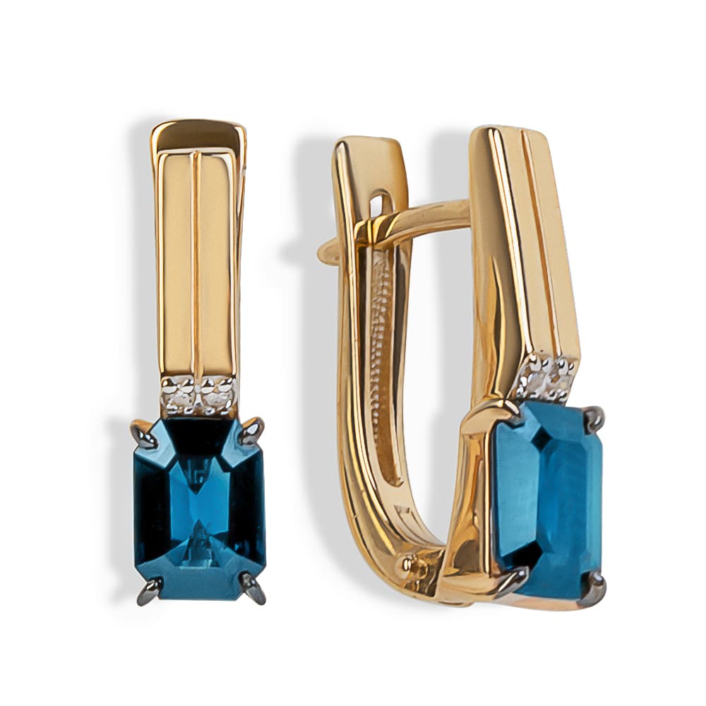 Серьги из золота 585 с сапфиром