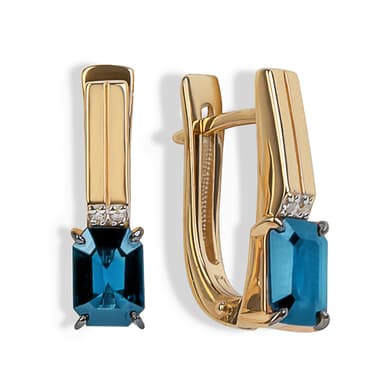 Серьги из золота 585 с сапфиром