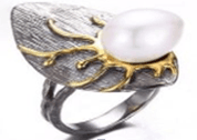 Кольцо из серебра 925 с жемчугом