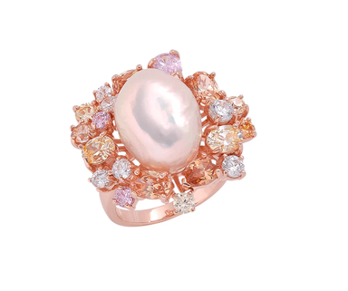 Кольцо из серебра 925 с жемчугом