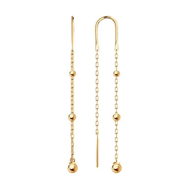 Серьги из золота 585 без вставки