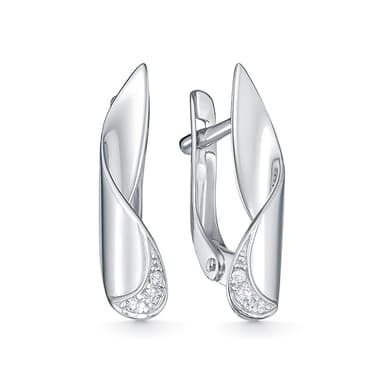 Серьги из серебра 925 с фианитом