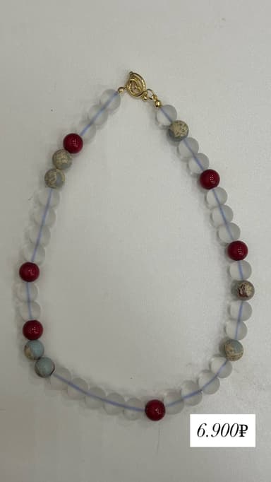 Бусы из бижутерный сплава с кварцем