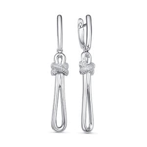 Серьги из серебра 925 с фианитом