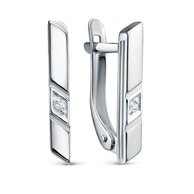 Серьги из серебра 925 с фианитами