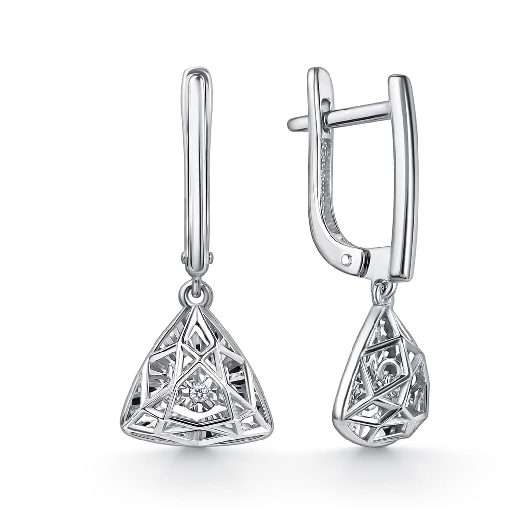 Серьги из золота 585 с бриллиантами