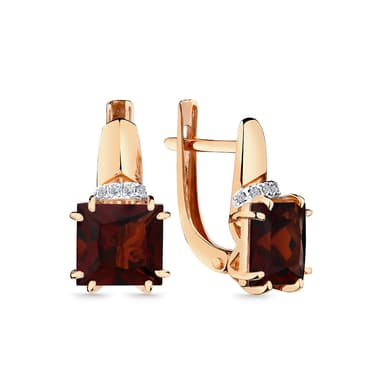 Серьги из золота 585 с гранатами
