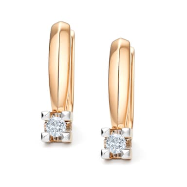 Серьги из золота 585 с бриллиантами