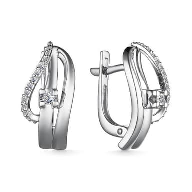 Серьги из золота 585 с бриллиантом