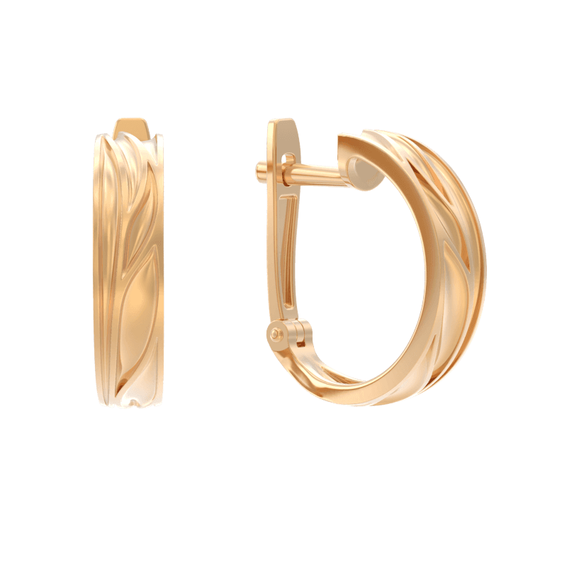 Серьги из золота 585 без вставки