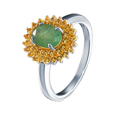 Кольцо из серебра 925 с бериллами