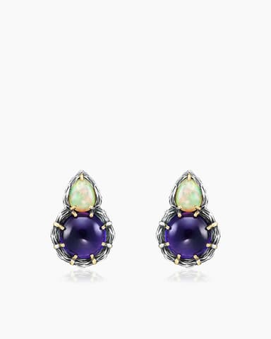 Серьги из серебра 925 с аметистами