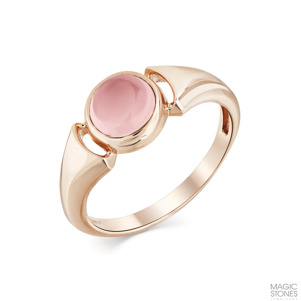 Кольцо из золота 585 с кварцем