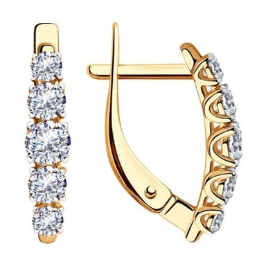 Серьги из золота 585 с фианитами