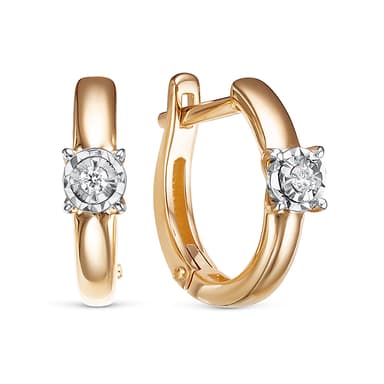 Серьги из золота 585 с бриллиантом