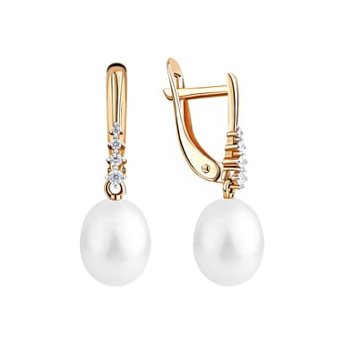Серьги из золота 585 с  жемчугом