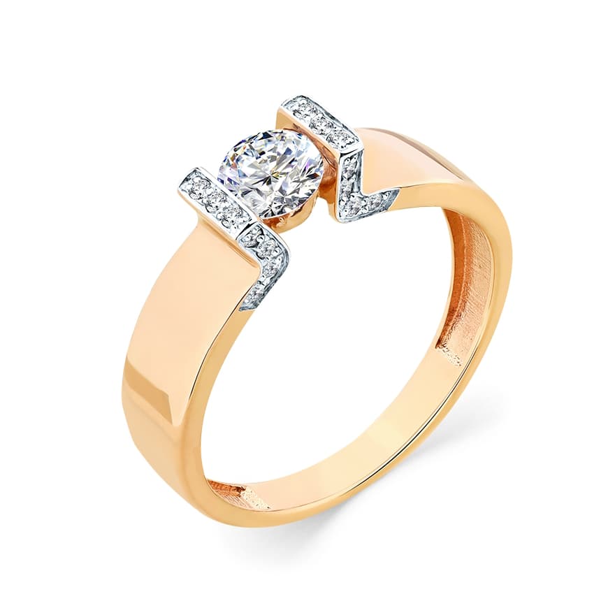 Кольцо из золота 585 с фианитами