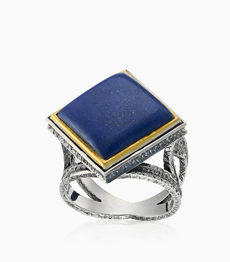 Кольцо из серебра 925 с  лазуритом