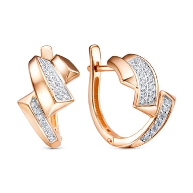 Серьги из золота 585 с фианитами