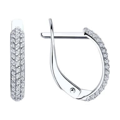 Серьги из золота 585 с фианитами