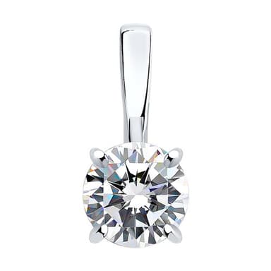 Подарочная подвеска из серебра 800 с фианит